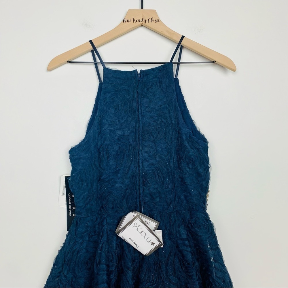 Trixxi | NWT Juniors Embellished Soutache Party Mini Fit Flare Navy Dress - Picture 12 of 13